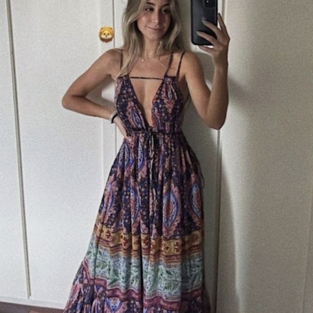 Zara Vibrant Patterned Maxi Dress - Picture 3 of 7